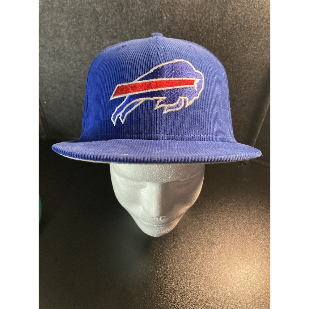 Buffalo Bills Corduroy Hat Rare! Embroidered Pro Bowl Emblem‎ Fitted 7&7/8 NFL